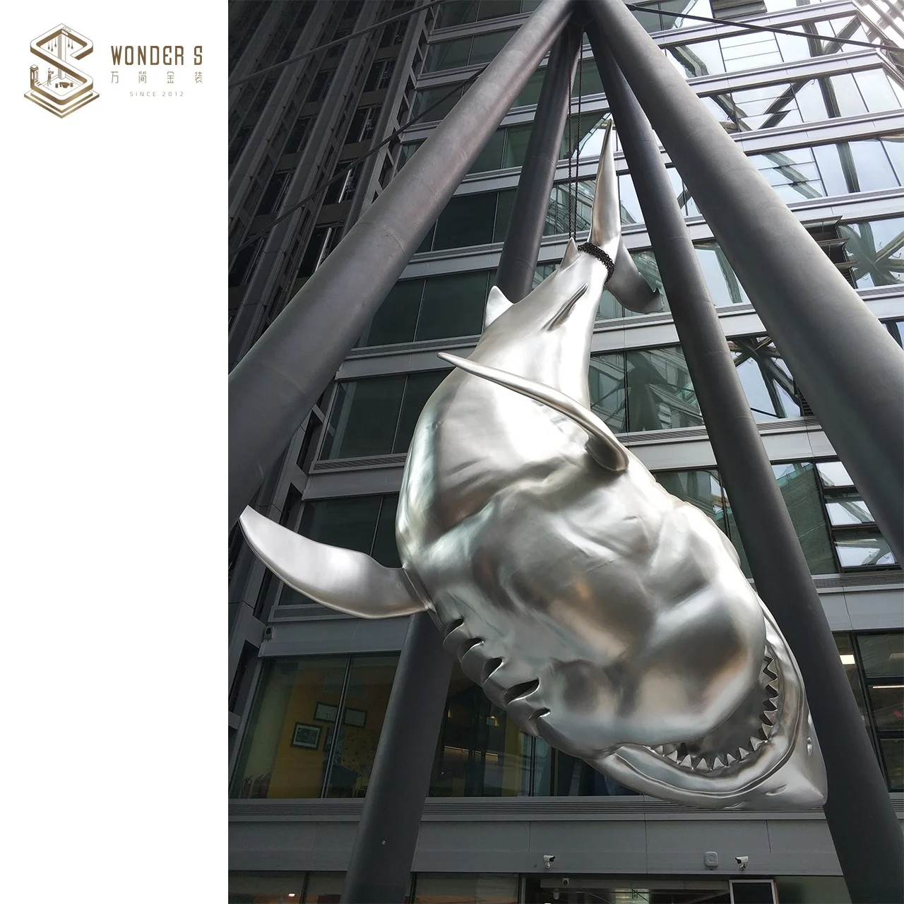 Wondecor Outdoor Large Abstract Stainless Steel sea wave Sculpture for Sale