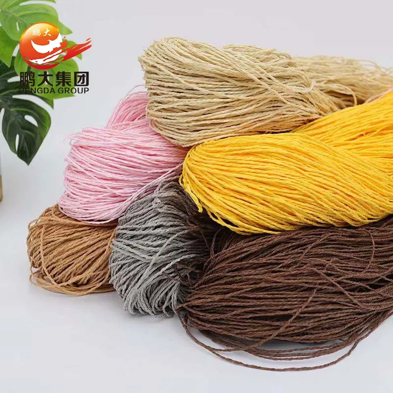 Summer hot selling Eco Friendly Handle raffia ribbon yarn for weave women hat
