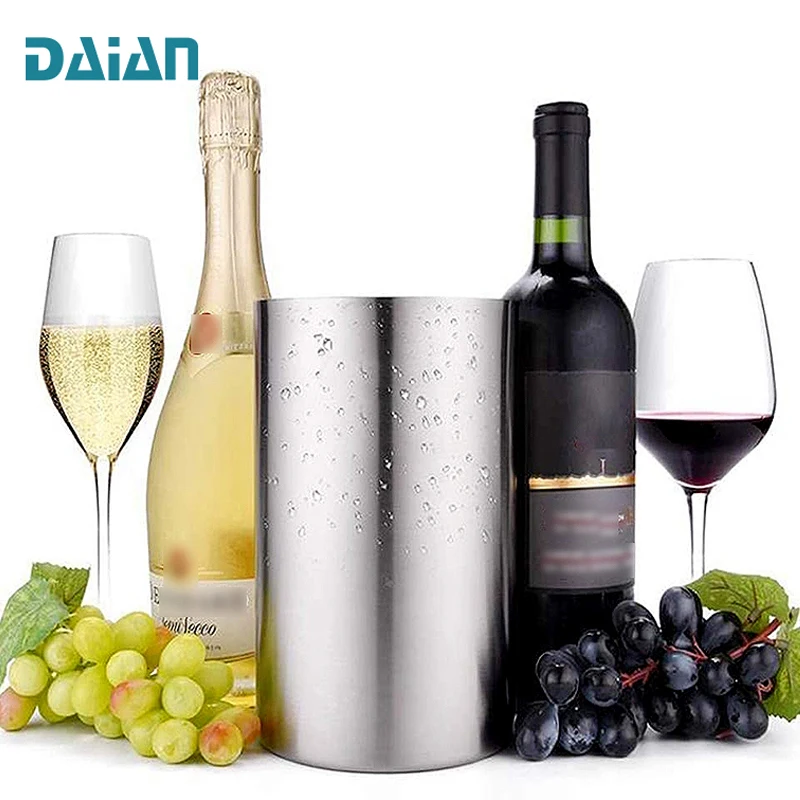 Amazon Top Seller  Double-Wall Stainless Steel Insulated Ice Bucket  for Home Bar, Chilling Beer, Champagne and Wine