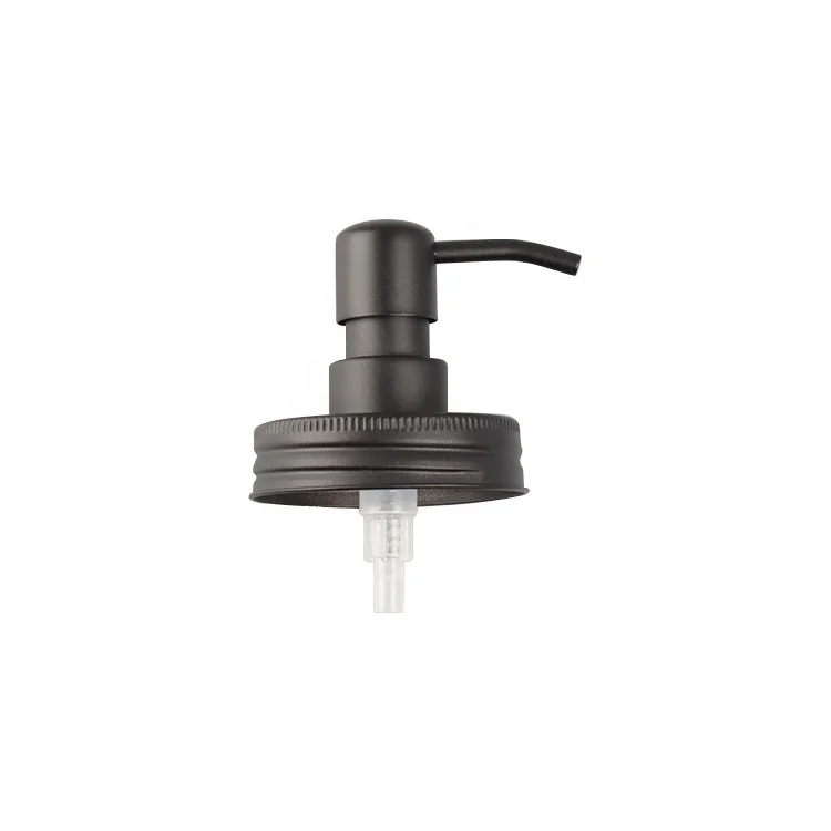 Custom Bathroom Stainless Steel Black Soap Dispenser Bottles with Pump Lid Glass Mason Jar