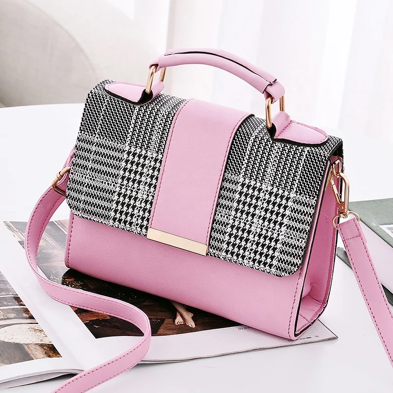 New female fashion small square bag Korean version plaid single shoulder student single shoulder bag