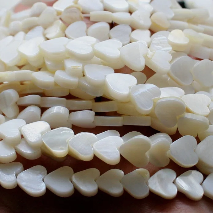 Wholesale 10mm Nature Heart Star Water Drop Shape Shell Beads Strand Natural White Drop Shell Beads