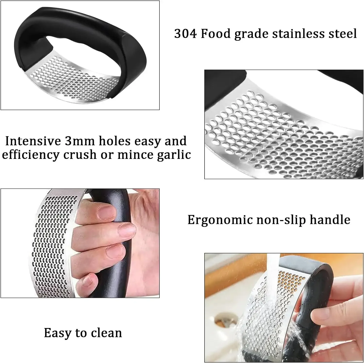 Kitchen Premium Stainless Steel Easily Crush Garlic Manual Garlic Crusher Garlic Presses