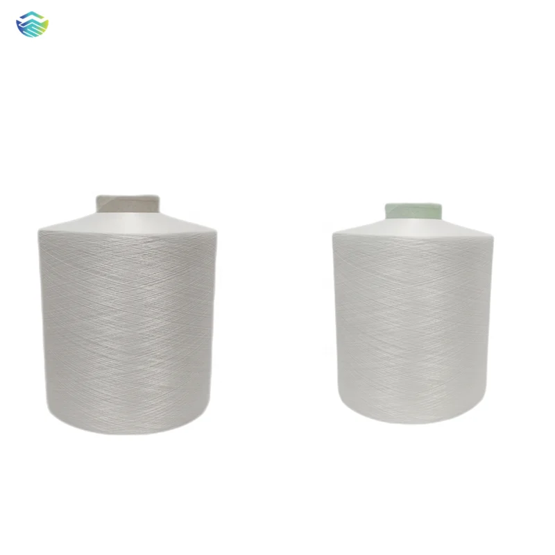 made in china produce 100% recycled top yarn polyester yarn dty semi dull raw white filament
