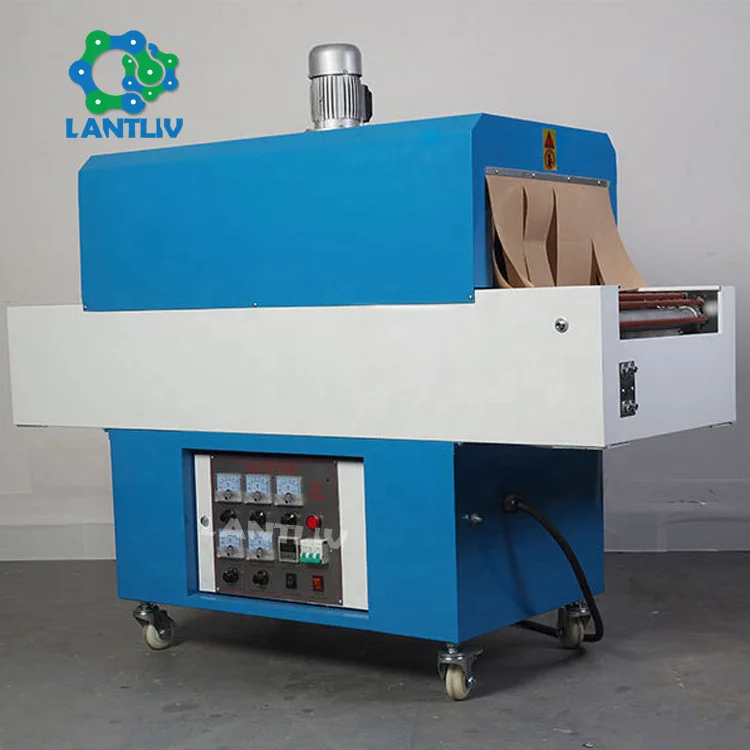 Thermal Film Wrapping Tunnel Chain Portable Far Infrared Quartz Tube Heating Small Vertical Type PVC POF Film Shrink Machine