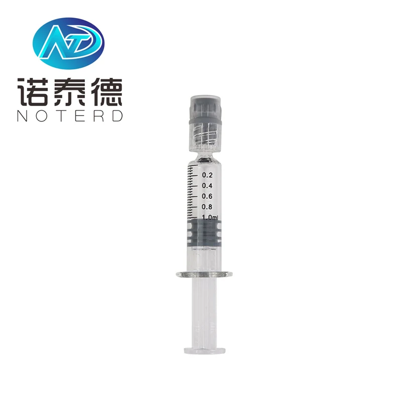 Hot selling distaillate 1 ml glass luer lock syringe packaging for concentrates