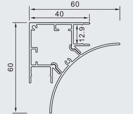 60x60 mm Wall Angle aluminum led profile light for Led strip channel ceiling corner