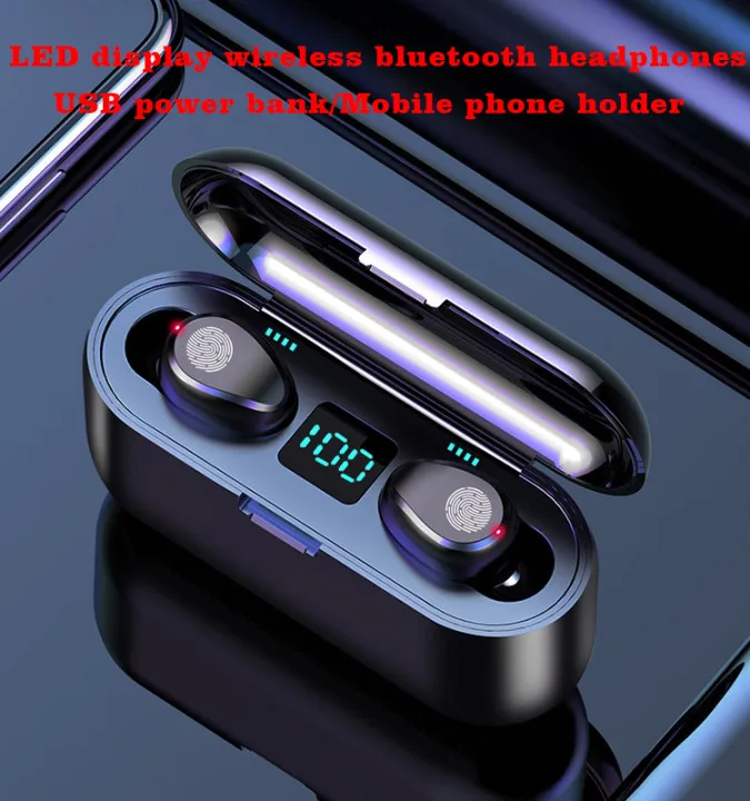 
Waterproof F9 Wireless Earphone Headphones TWS 5.0 Touch Control LED Power Display 2000mAh f9 earphone 5.0 In ear earbuds 