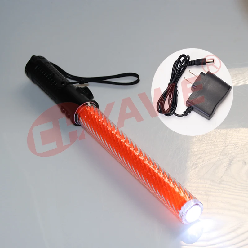 Handhold Traffic Led Baton 40cm Whistle baton torch light wand charging type PVC Traffic Baton