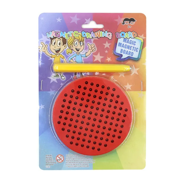 Mini Magnetic Bead Board for Kids Magnetic Drawing Board for Toddlers School Kindergarten Magnet Toys Drawing Stylus Round
