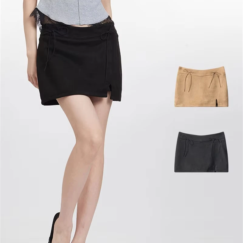 Hot Sale Designer Plain Mini Skirts Ladies Summer Casual Solid Color Sexy Short Bandage Skirt for Women