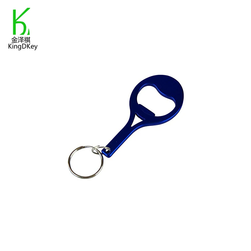 Custom logo print Aluminium alloytennis racket shape design bottle opener keychain or key ring for promotional gifts