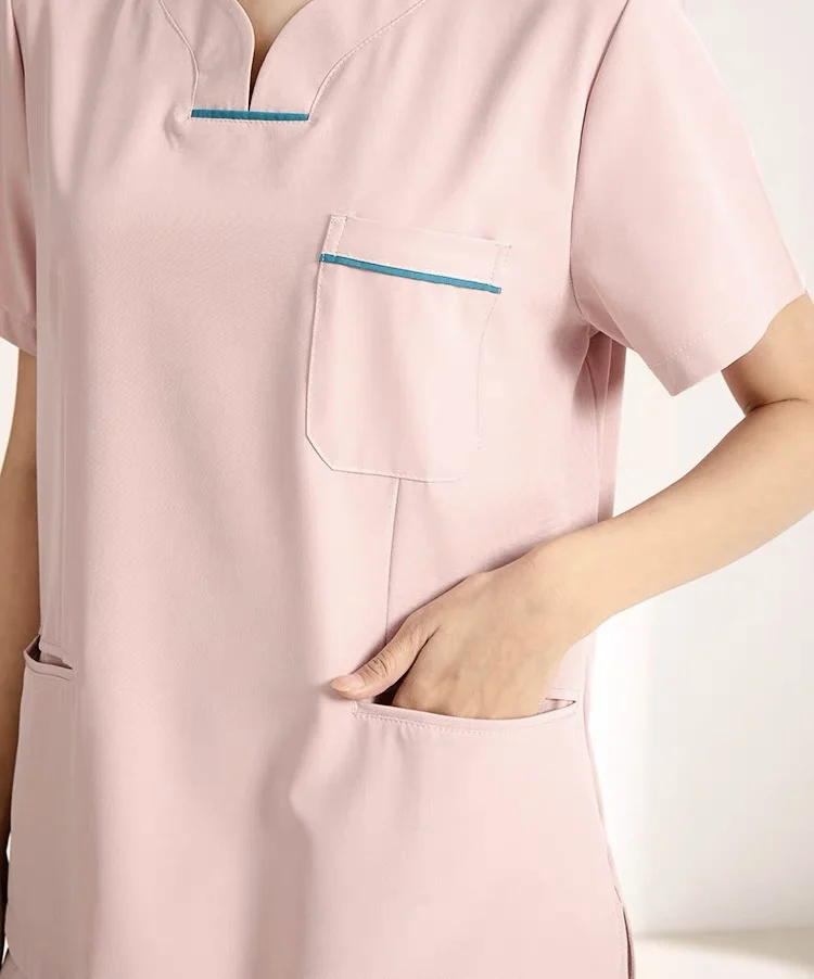 Custom hospital uniform set short - sleeved polyester hospital scrubs uniform