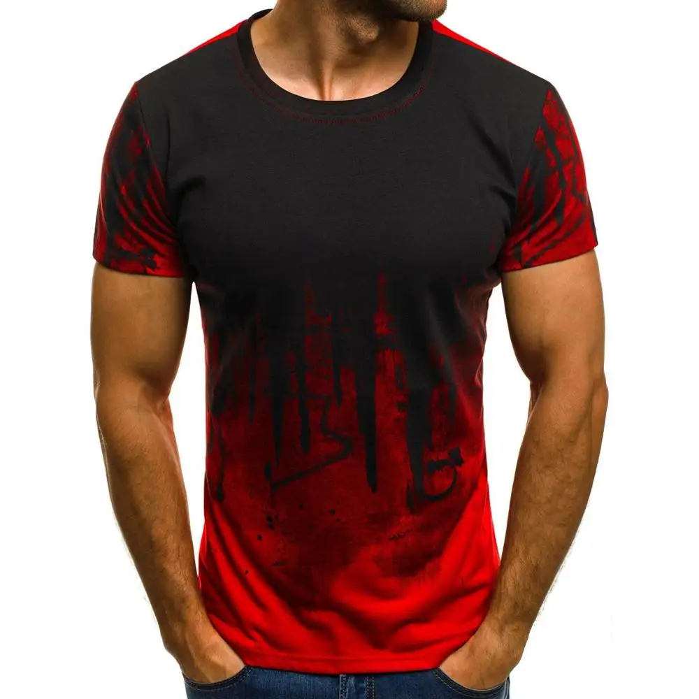 
custom men exercise camouflage printed t-shirts with short sleeves 