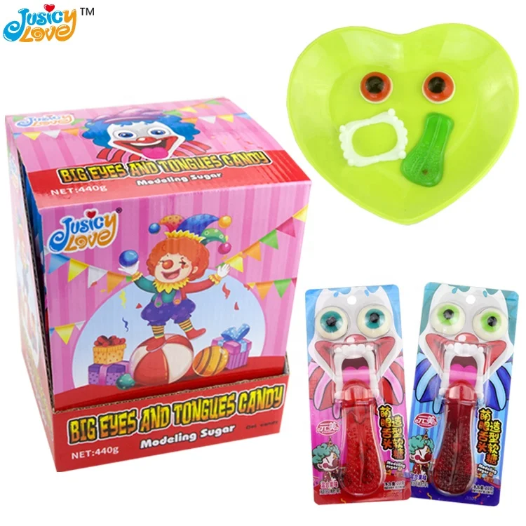 Halloween vampire tongue and eyeball soft gummy candy with bucktooth toy candy