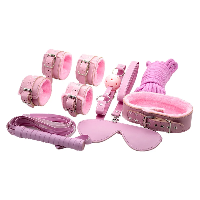 Adult BDSM Neck Bandage Handcuffs Cuffs Kit Strap Whip Rope Adult Sex Toys Fishing Lure