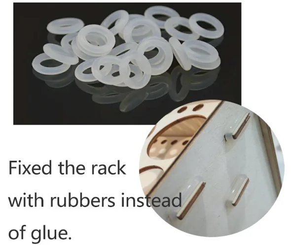 48 Removable Grids Storage for Model Parts Ink Bottles Wooden Paint Organizer Pigments Holder Rack with 2 Cabinet Drawers