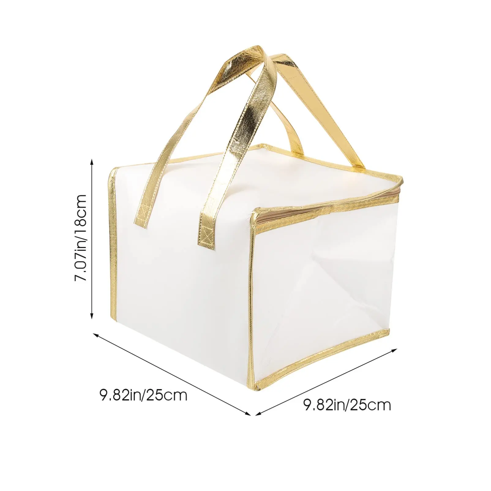 Portable insulation thermal food cake bag non-woven fabric grocery tote waterproof wholesale large cooler lunch bag for outdoor