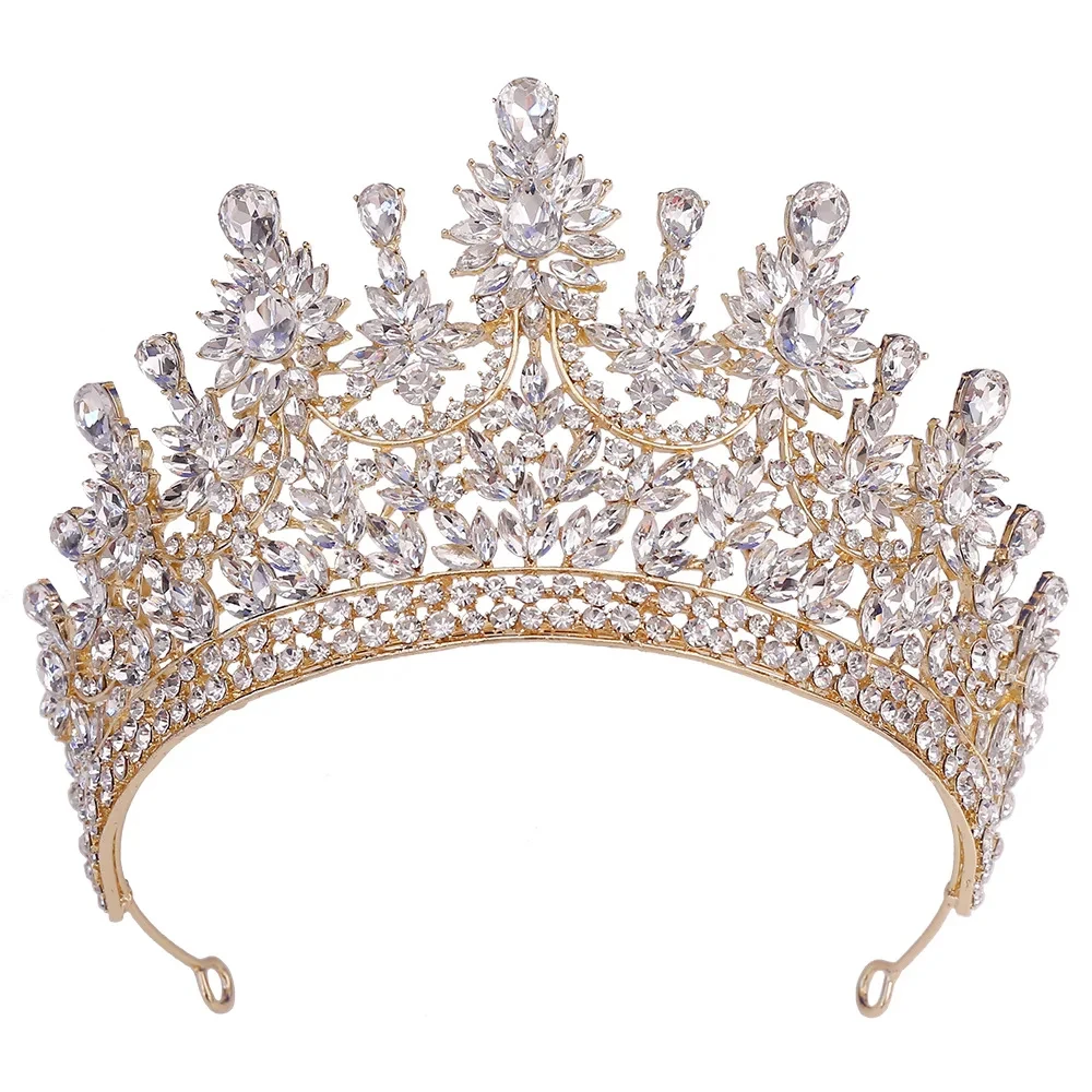LUOXIN Luxury Queen Crystal Girls Wedding Diadem Princess Party Hair Jewelry Tiaras Crown For Bridal