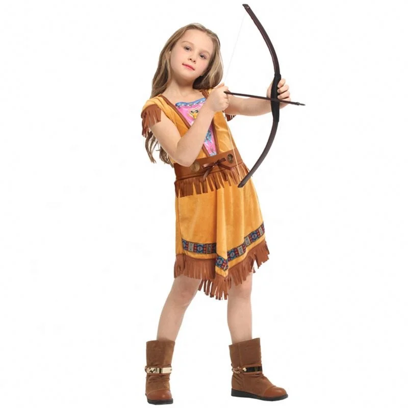 Костюм индийской принцессы на Хэллоуин для девочек Pocahontas Huntress Purim piry Party Mardi Gras маскарадный костюм