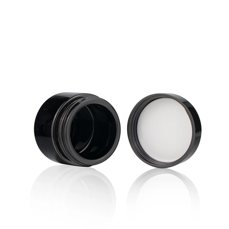 Elegant Black UV Glass Cosmetic Jar Fancy Double Walled Jar Luxury Glass Jars With Lids