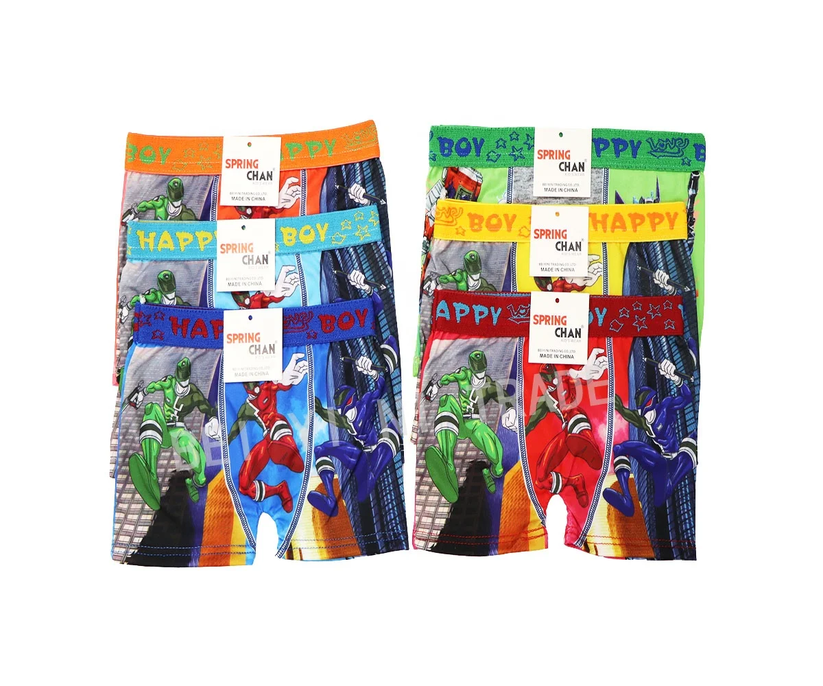 
Customized cartoon boxing print hand boy underwear 