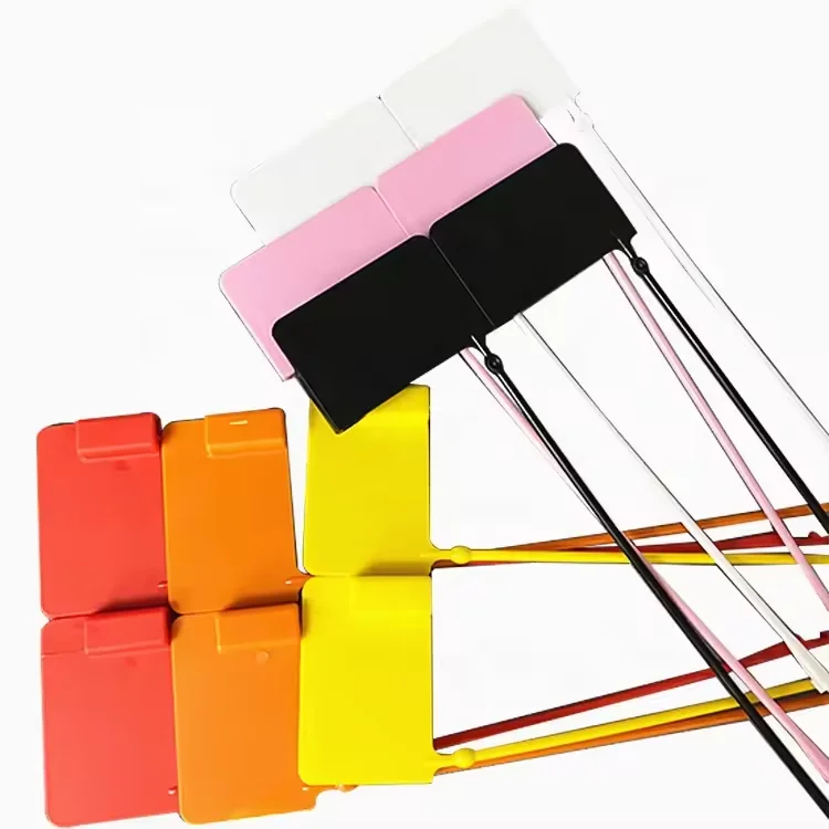 Garment Zip Tie Hangtag Manufacturer Locking Security Tag Plastic Seal Cable Clothing Tag with Printed Logo