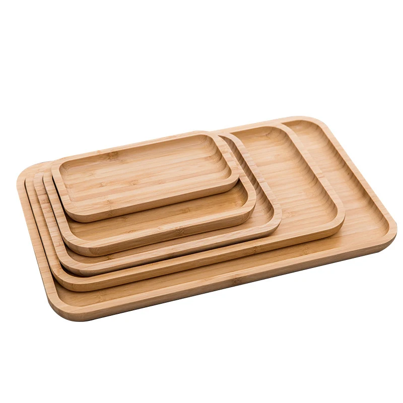 
Eco-Friendly Bamboo Plates Round Dinner Plates Kitchen Food Storage Bamboo Plate Dish 