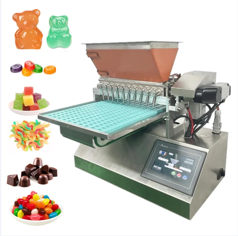 Bulk Table-top Hard Desk Mini Tabletop Collagen Caramel Apple Cider Vinegar Gummi Candy Depositor Molding Machine For Chocolate