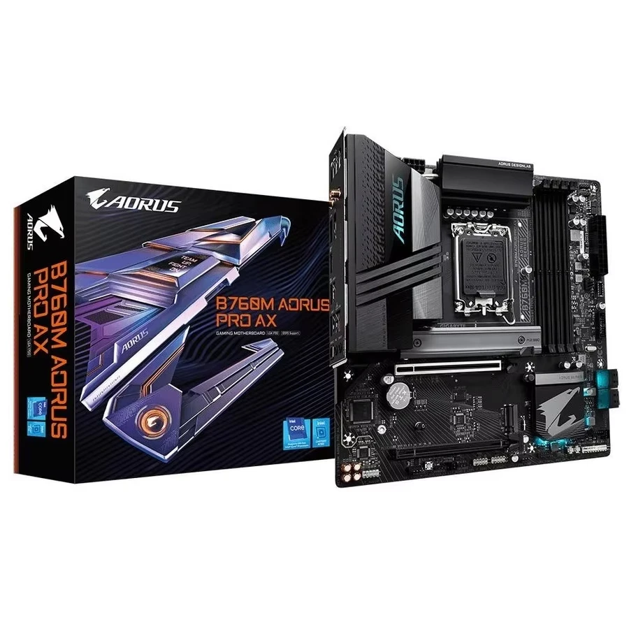 Gigabyte Computer Motherboard B760M AORUS PRO AX D5 LGA 1700 4XDDR5 DIMM Support i14/13/12 Processor Gaming Motherboard