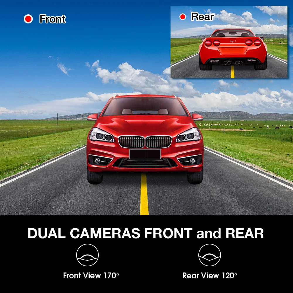 Full HD 1080P radar detector dash camera car dvr G-sensor dual lens front and car interior car camera gps carblackbox