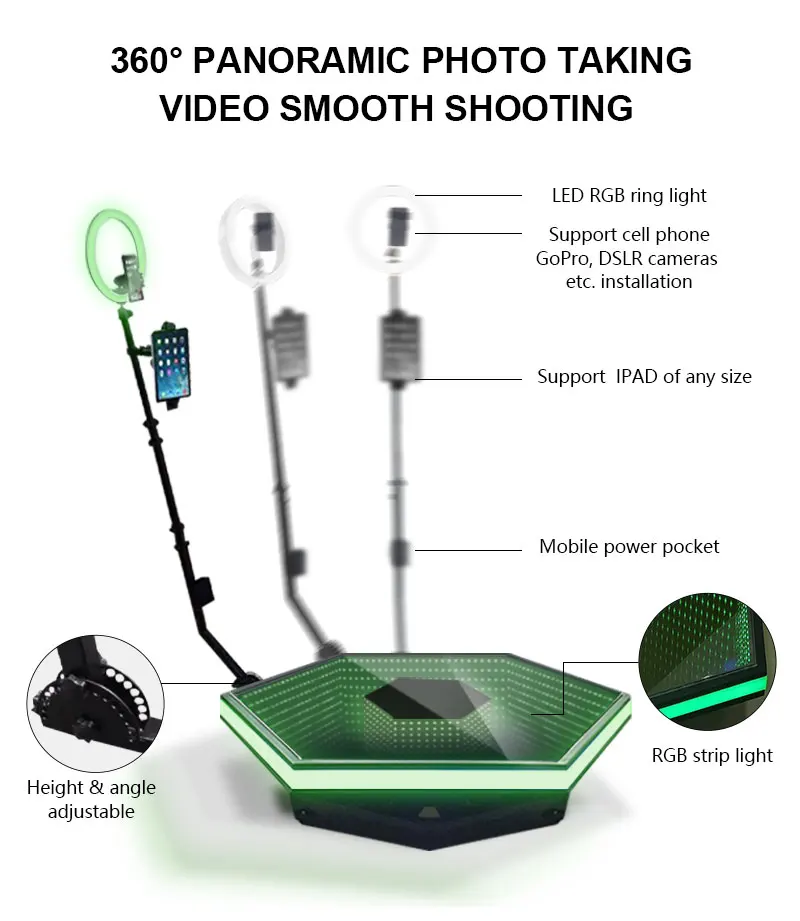 68 80 100 120 portable automatic photobooth automatic rotating selfie 360 photo booth for home party