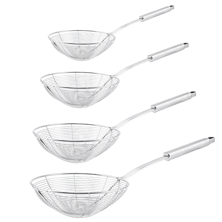 Kitchen Cooking Supplies Colander Scoop Stainless Steel Mesh Strainer Food Noodles Sifter Spoon