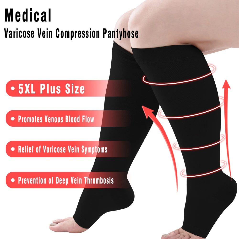 30-40 mmHg Open Toed Knee High Compression Sock for Unisex Nurse Recommendation