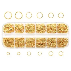 1050Pcs 0.7mm Plated Color Open Jump Rings Mixed 4mm 5mm 6mm 7mm 8mm 10mm Iron Split Rings For Findings Jewelry