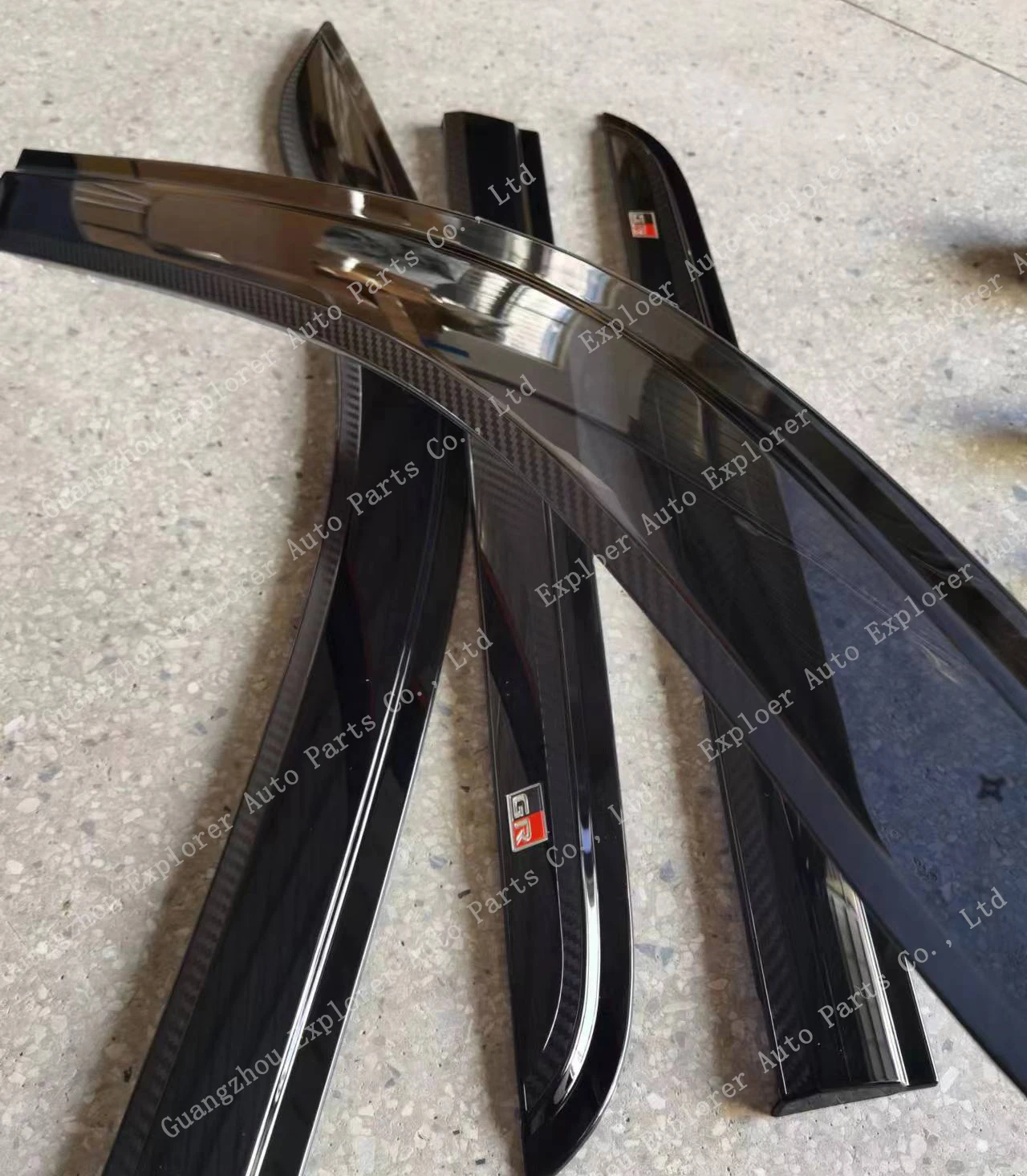 RAMAND Carbon Fiber Car Door Visor for Hilux GR Sun Shade Rain Guard Window Door Visor Rain Guard for Toyota Hilux GR Sport