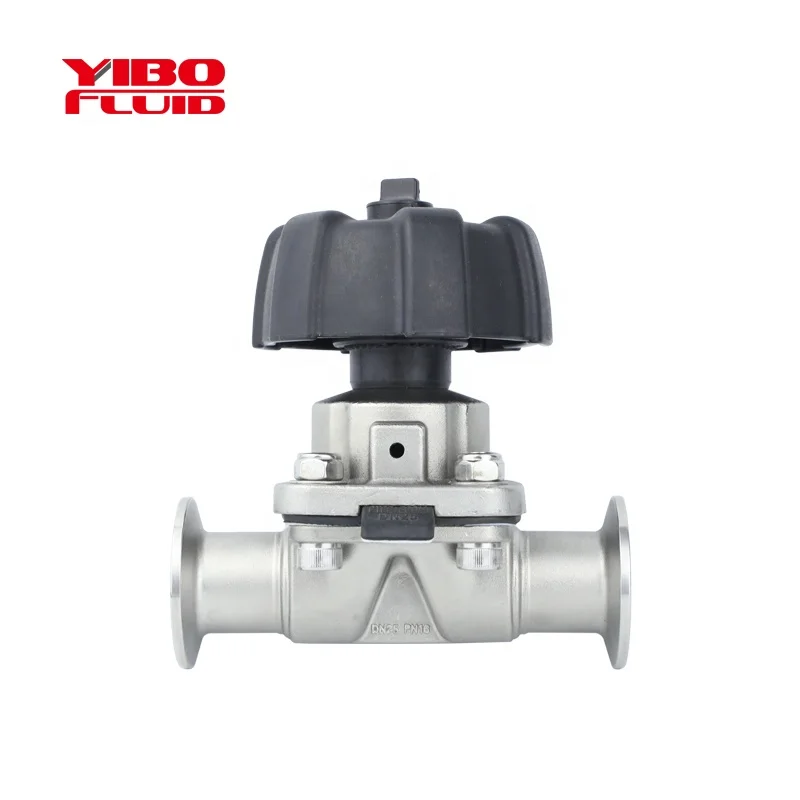 
sanitary ss316 PTFE tri clamp diaphragm valve stainless steel EPDM Zero Dead Leg 2-way flow manual valve 