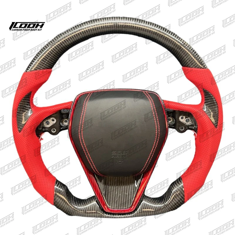 ICOOH Racing OEM Style Carbon Fiber Fibre Body Kit Steering Wheel Fit For Toyota Hilux Crown Prado