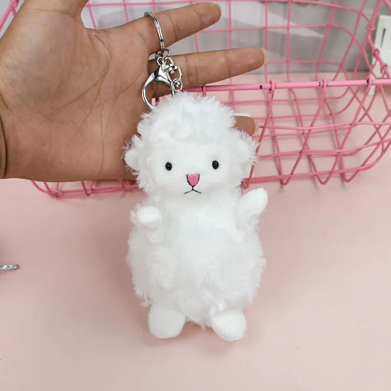 Wholesale Lovely White Sheep Plush Keychain Cute Keychain Charms For Purse Bags