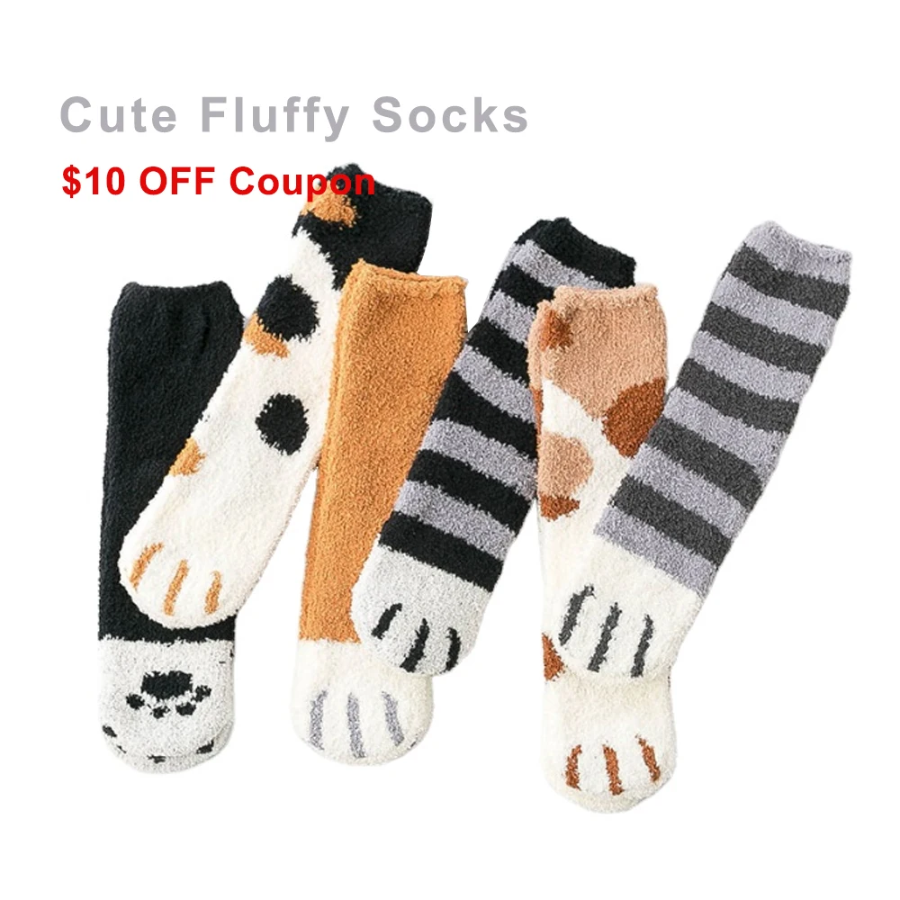 China factory price  lovely Cute fluffy socks women 3D animal Stocking socks