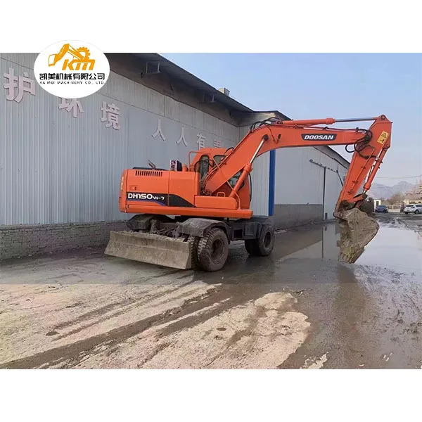 Dh150-7 подержанное строительное оборудование 150W-7 Doosan колесный экскаватор по более низкой цене/оригинальный Digger бренд для горячей продажи