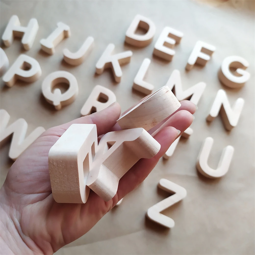 Wholesale Custom Handmade Wooden Letters Montessori Personalise Waldorf Magnetic Abcd Alphabet Educational Toys
