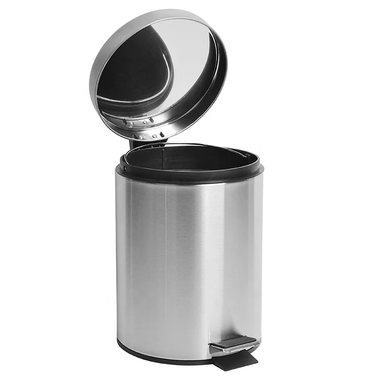 Stainless Steel Pedal Bin Waste Bin Trash Bin Dustbin With Black Inner Bucket Trash Can Morden Style