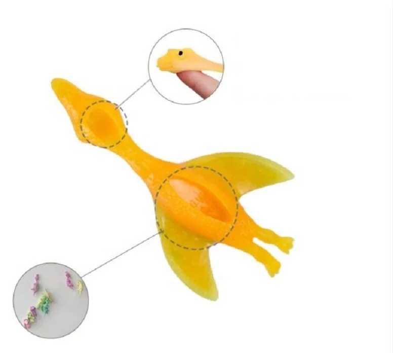 Wholesale fidget toy sticky hand squeeze decompression toy TPR dinosaur finger slingshot