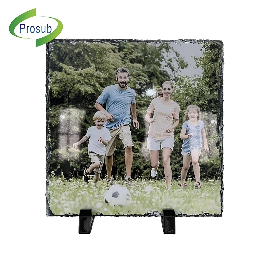 Prosub Wholesale 30*30cm Square Sublimation Slates Blanks Picture Frame Rock Photo Slate