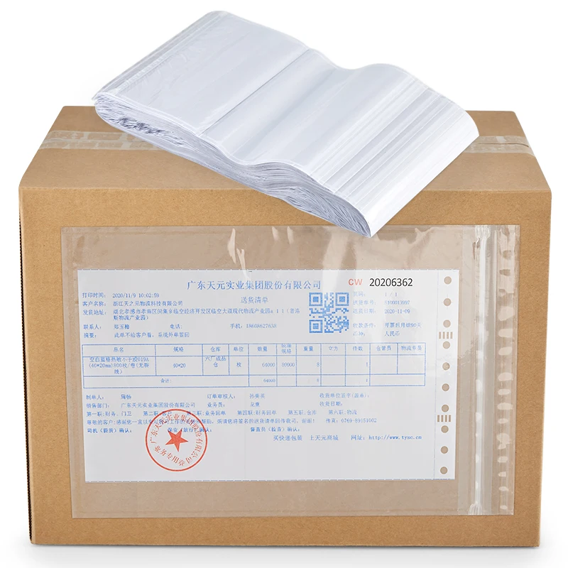 Customized Recycled Plastic Self Seal Poly Bags Packing List Envelope Self Adhesive Document Shipping Packing List Bags