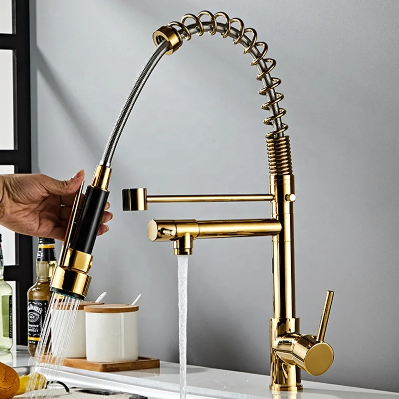 Kitchen Faucet pull down 360 Rotation kitchen water tap Single Handle sink mixer brass tap pull out kitchen faucet