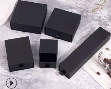 Custom Luxury Matt Black Lid And Base Rigid Gift Boxes With Your Own UV Logo