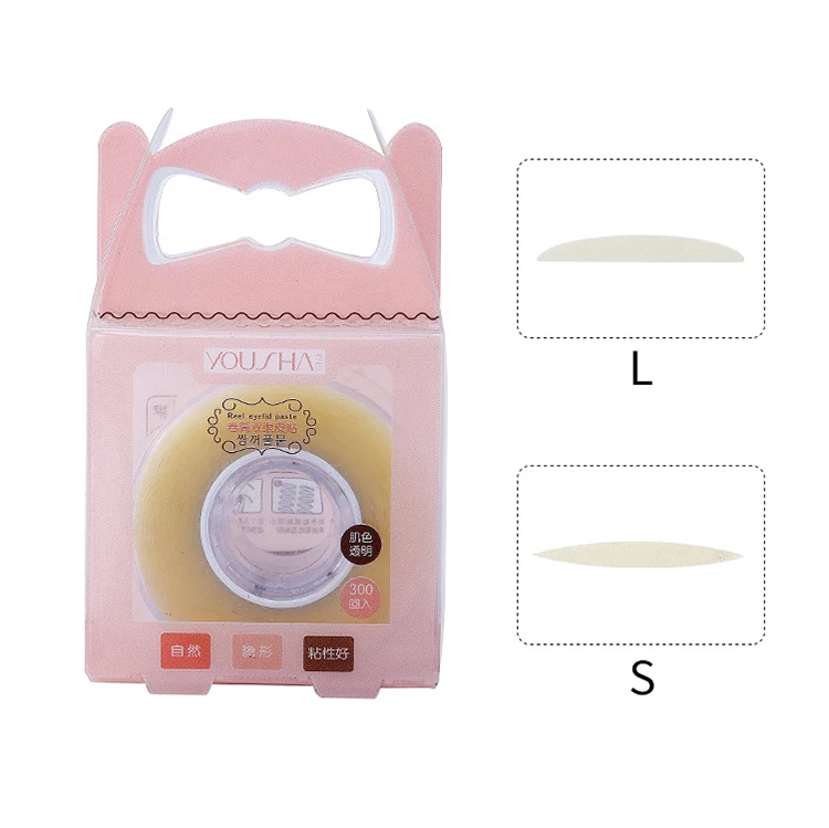 Yousha приспособления для красоты глаз, лента в рулоне, упаковка 300 пар, 3D дышащая натуральная невидимая Двусторонняя лента для век YS020