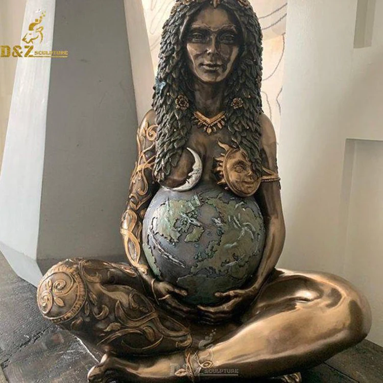 Greek god casting bronze mother earth goddess gaia statue